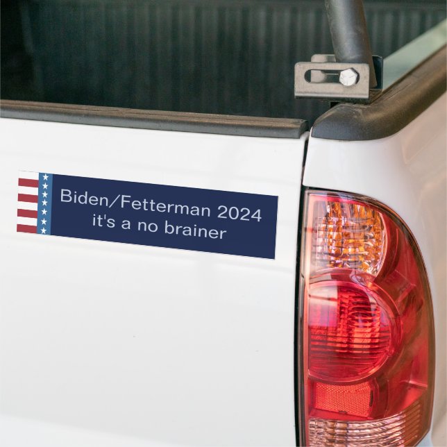 Biden Fetterman 2024 ist es ein no Brainer Biden Autoaufkleber (Auf Lkw)