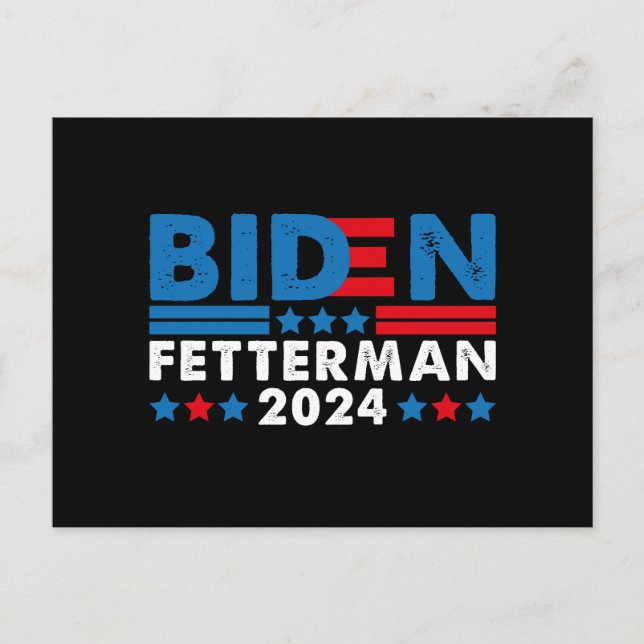 Biden Fetterman 2024 Postkarte (Vorderseite)