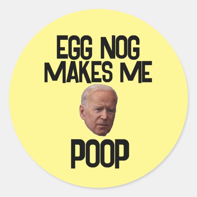 BIDEN FUNNY CHRISTMAS STICKERS EGG NOG GEKACKT (Vorderseite)