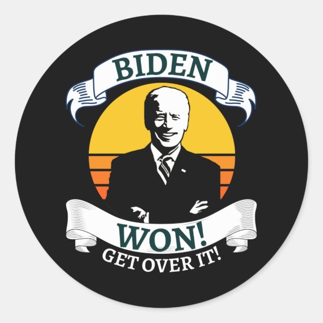 Biden gewinnt durch Pro Biden Runder Aufkleber (Vorderseite)