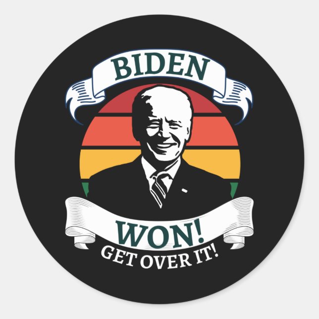 Biden gewinnt durch Pro Biden Runder Aufkleber (Vorderseite)