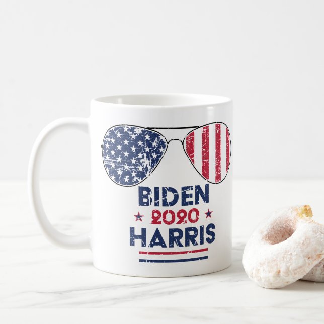 Biden Harris 2020 Aviator Sonnenbrille American Fl Kaffeetasse (Mit Donut)