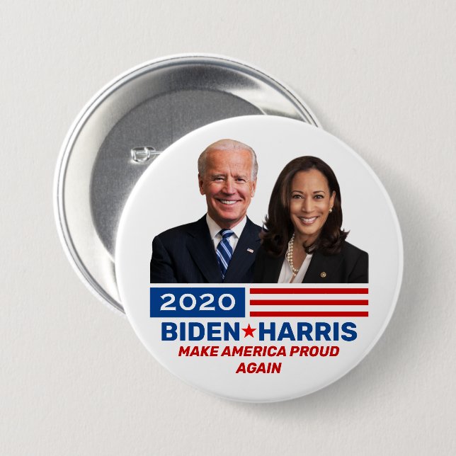Biden Harris 2020 Collectible Campaign Pinback Button (Vorne & Hinten)