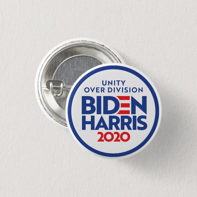 BIDEN HARRIS 2020: Einheit über Division Button (Vorne & Hinten)