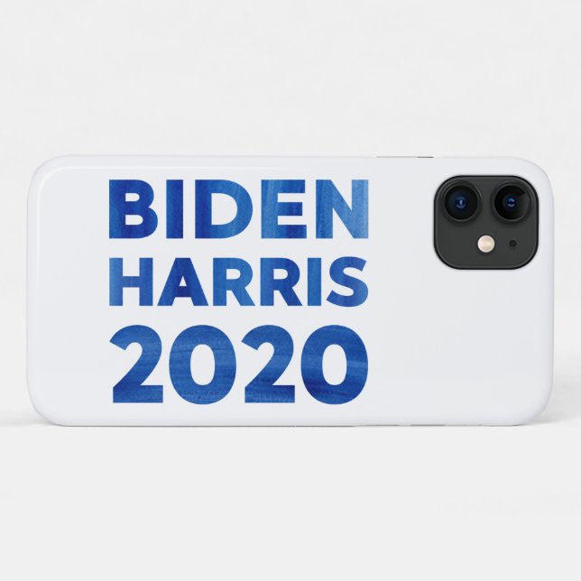 Biden Harris 2020 fett blauer Aquarelltext Case-Mate iPhone Hülle (Rückseite (Horizontal))