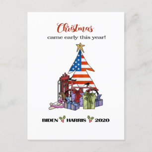 Biden/Harris 2020 Frühweihnachtsbaum/Veranstaltung Feiertagspostkarte