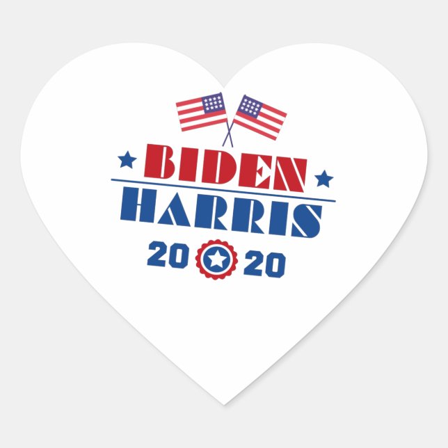 Biden Harris 2020 Herz-Aufkleber (Vorderseite)