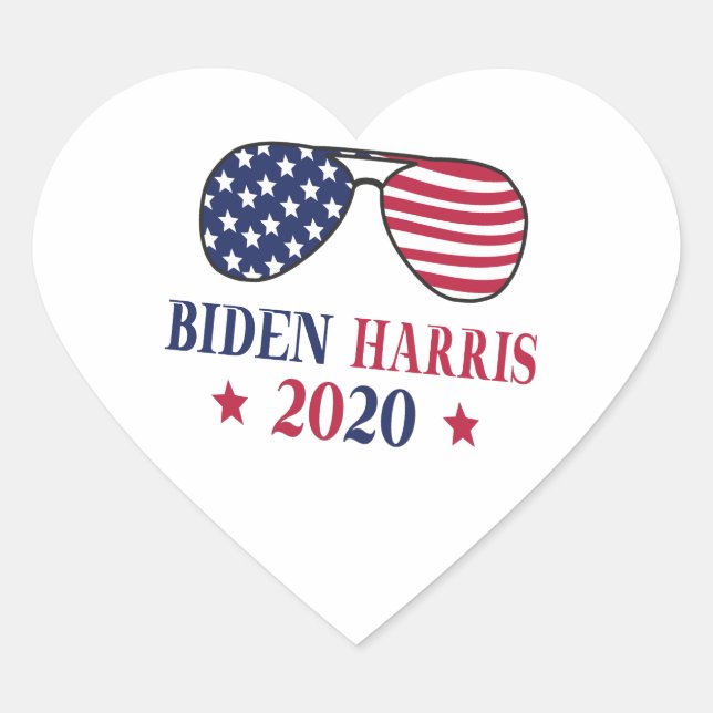 Biden Harris 2020 Herz-Aufkleber (Vorderseite)