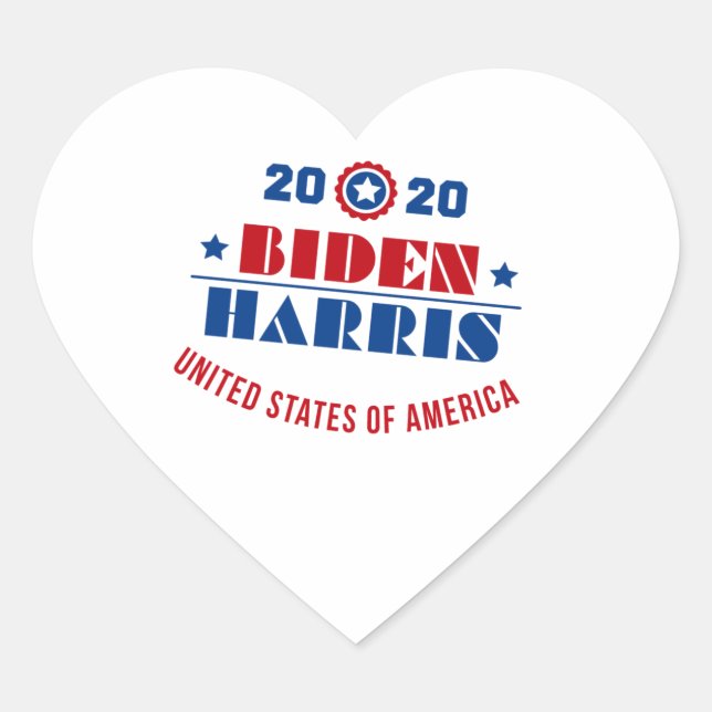 Biden Harris 2020 Herz-Aufkleber (Vorderseite)