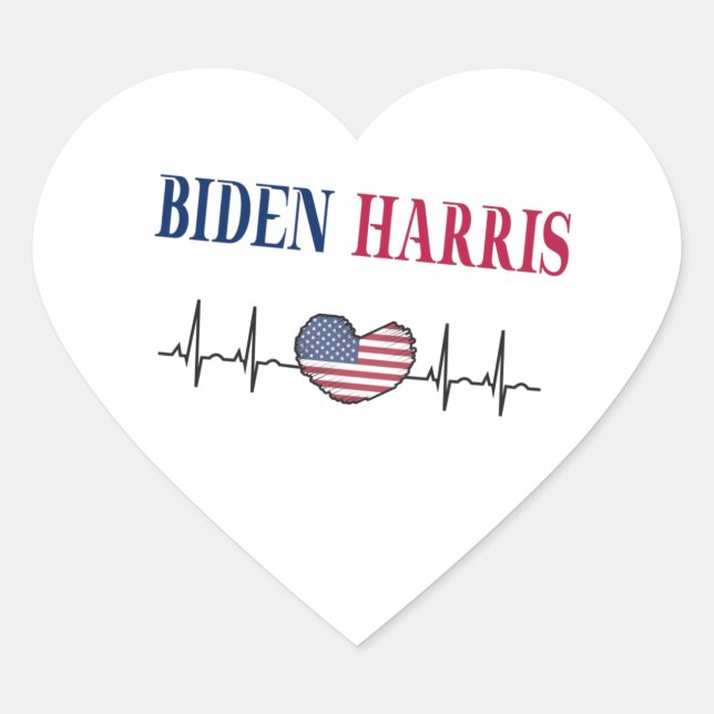 Biden Harris 2020 Herz-Aufkleber (Vorderseite)