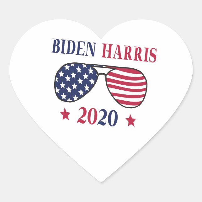 Biden Harris 2020 Herz-Aufkleber (Vorderseite)