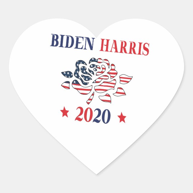 Biden Harris 2020 Herz-Aufkleber (Vorderseite)