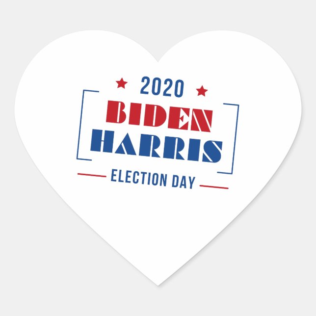 Biden Harris 2020 Herz-Aufkleber (Vorderseite)
