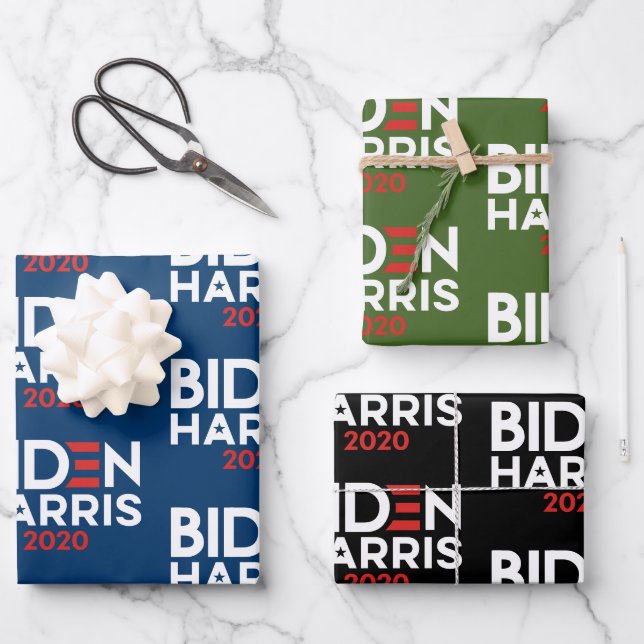 Biden Harris 2020 - Joe und Kamala Bold Geschenkpapier Set (Vorderseite)