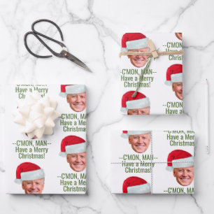Biden Harris 2020 - Joe Weihnachtsmannmütze - C'm Geschenkpapier Set