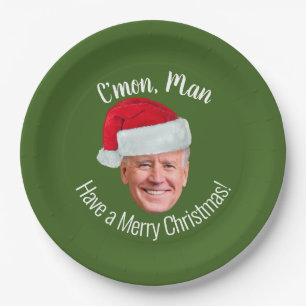 Biden Harris 2020 - Joe Weihnachtsmannmütze - C'mo Pappteller