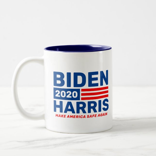 Biden Harris 2020 Kampagne Blue White Zweifarbige Tasse (Links)