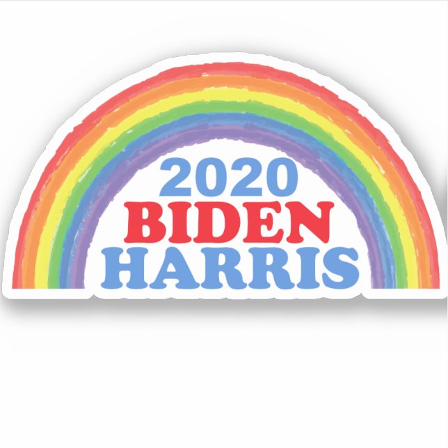 Biden Harris 2020 Rainbow Aufkleber (Vorderseite)