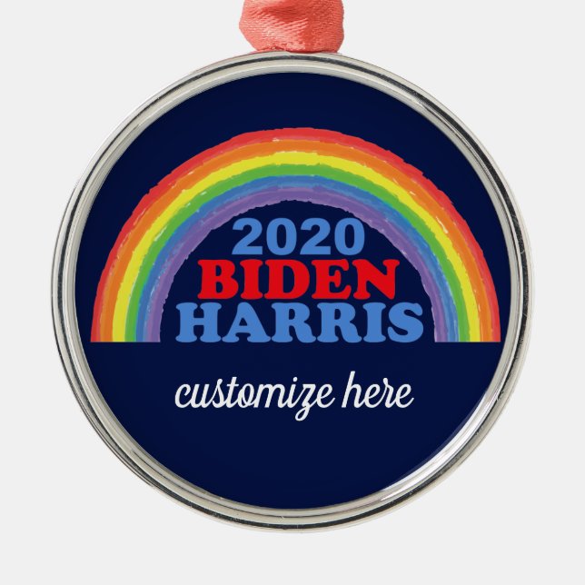 Biden Harris 2020 Rainbow Custom Christmas Keramik Ornament (Vorne)