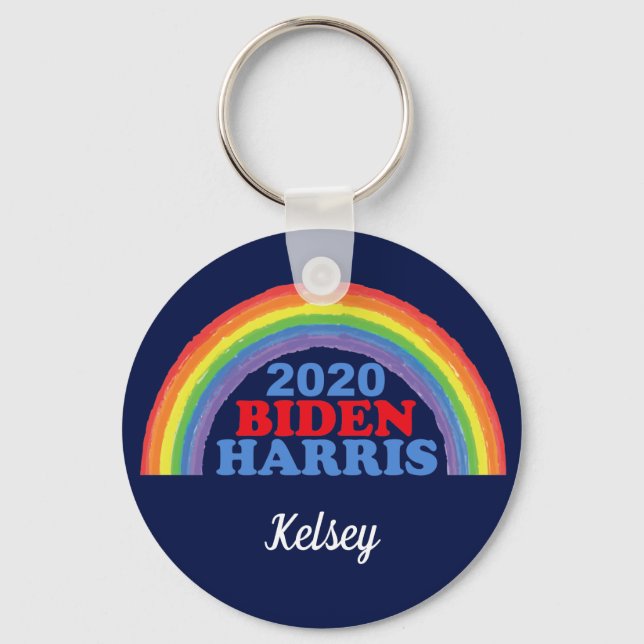 Biden Harris 2020 Rainbow Custom Schlüsselanhänger (Vorderseite)