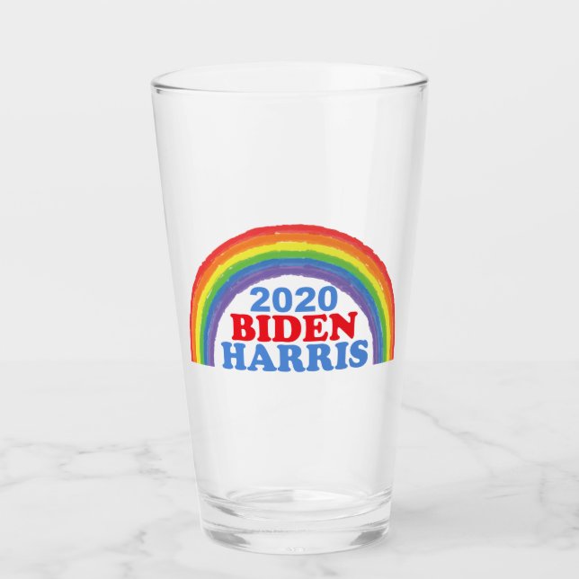 Biden Harris 2020 Rainbow Glas (Vorderseite)