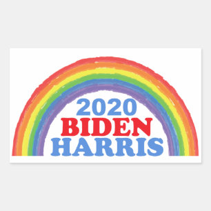 Biden Harris 2020 Rainbow Rechteckiger Aufkleber