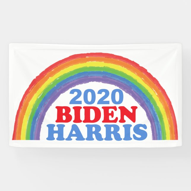 Biden Harris 2020 Regenbogen Banner (Horizontal)
