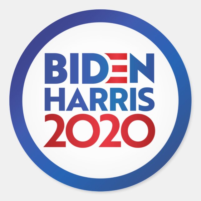 Biden Harris 2020 Runder Aufkleber (Vorderseite)