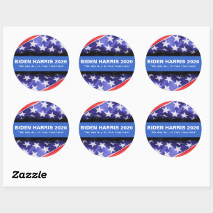 BIDEN HARRIS 2020 USA Flag Round Stickers