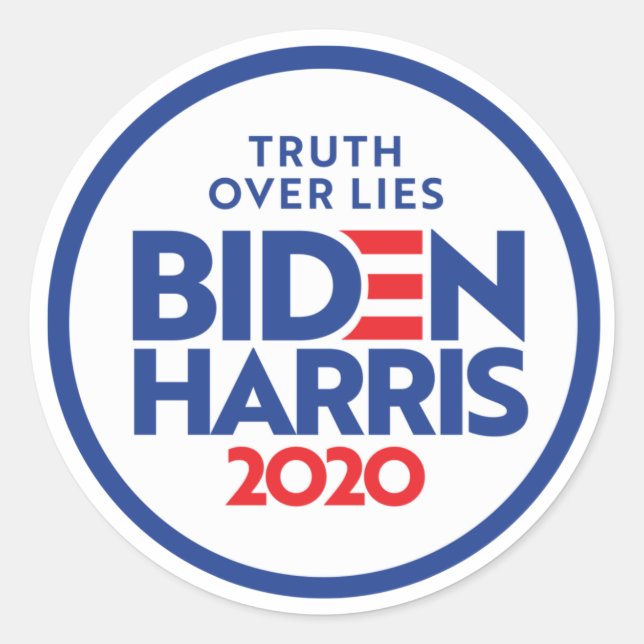 BIDEN HARRIS 2020: Wahrheit über Lügen Runder Aufkleber (Vorderseite)