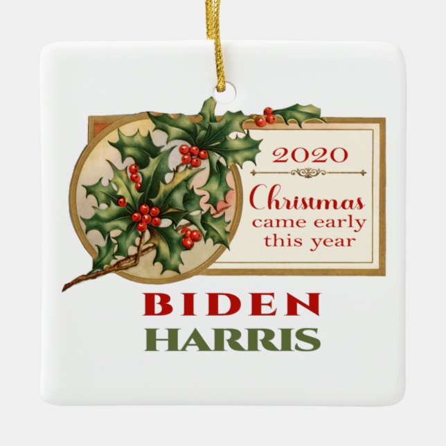 Biden/Harris 2020 Weihnachtsfest Keramikornament (Vorderseite)