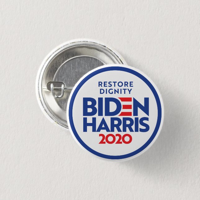 BIDEN HARRIS 2020: Wiederherstellung der Würde Button (Vorne & Hinten)