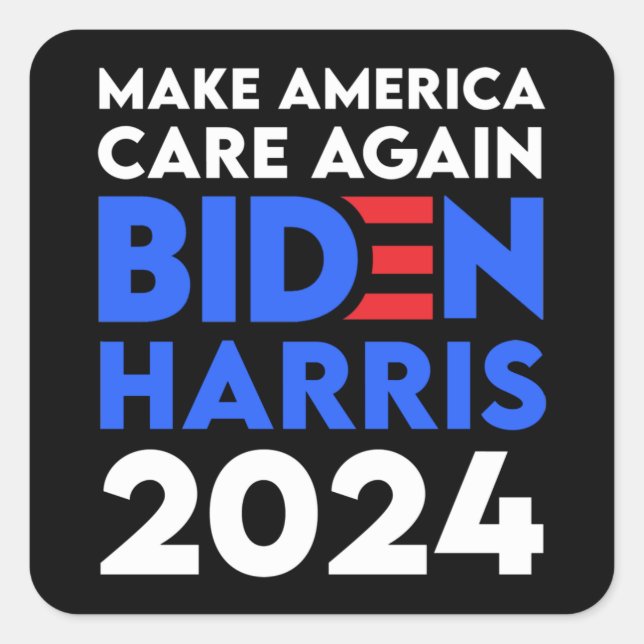 Biden / Harris - 2024 - Amerika wieder wichtig mac Quadratischer Aufkleber (Vorderseite)