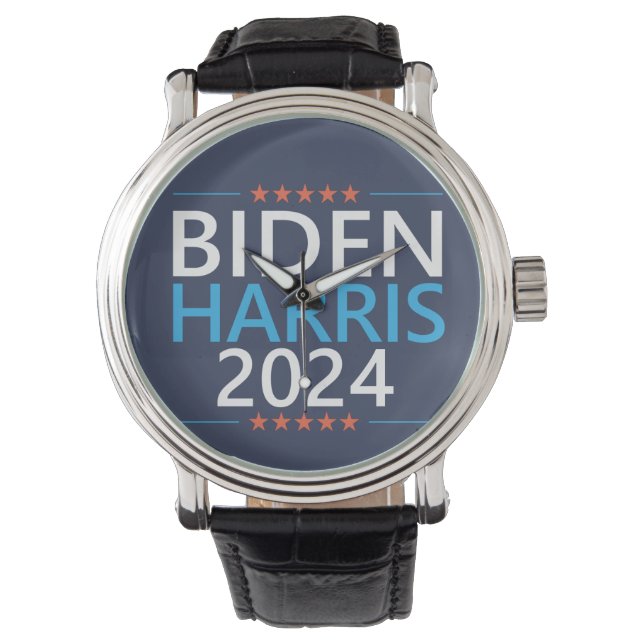 Biden Harris 2024 für die Präsidentschaftswahl in  Armbanduhr (Vorderseite)