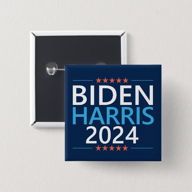 Biden Harris 2024 für die Präsidentschaftswahl in  Button (Vorne & Hinten)