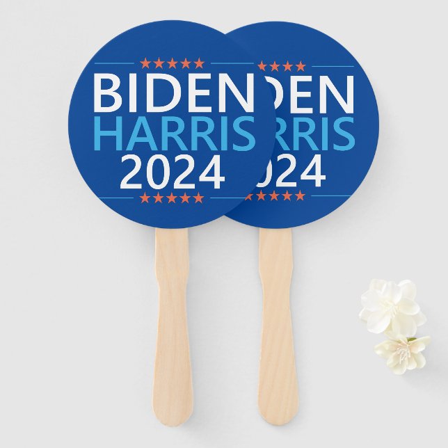 Biden Harris 2024 für die Präsidentschaftswahl in  Fächer (Vorne und Hinten)