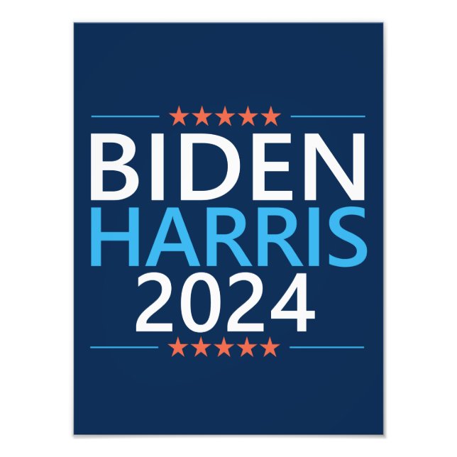 Biden Harris 2024 für die Präsidentschaftswahl in  Fotodruck (Vorne)