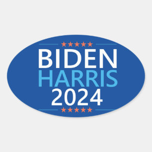 Biden Harris 2024 für die Präsidentschaftswahl in  Ovaler Aufkleber