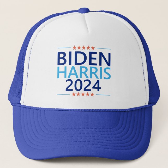 Biden Harris 2024 für die Präsidentschaftswahl in  Truckerkappe (Vorderseite)