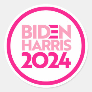 Biden Harris 2024 in Pink Runder Aufkleber