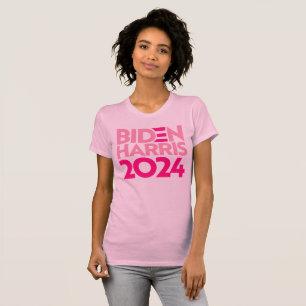 Biden Harris 2024 in Pink T-Shirt