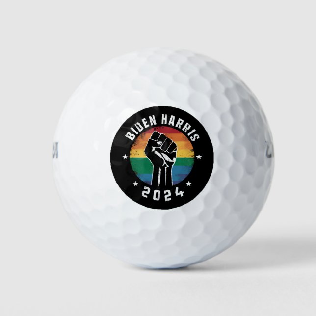 Biden Harris 2024 LGBT Rainbow Gay Pride Election Golfball (Vorderseite)