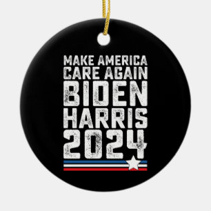 Biden Harris 2024 Pflege wieder Keramik Ornament