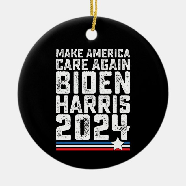 Biden Harris 2024 Pflege wieder Keramik Ornament (Vorne)