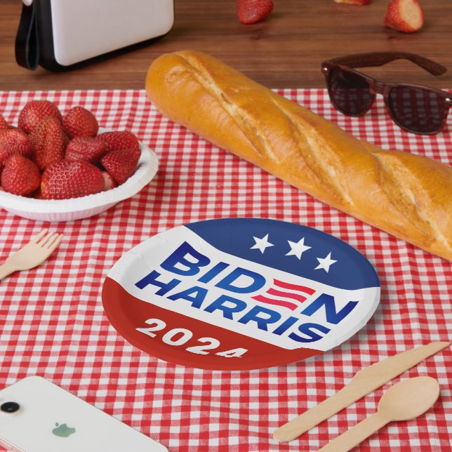 Biden Harris 2024 Präsidentschaftswahlkampagne Pappteller (Picknick)