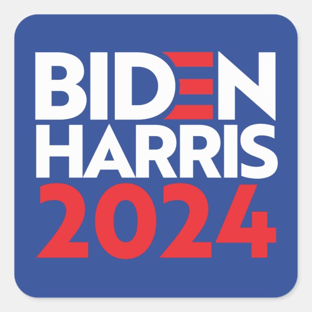 Biden Harris 2024 Quadratischer Aufkleber (Vorderseite)