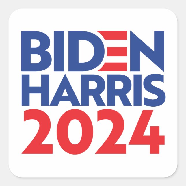 BIDEN HARRIS 2024 QUADRATISCHER AUFKLEBER (Vorderseite)