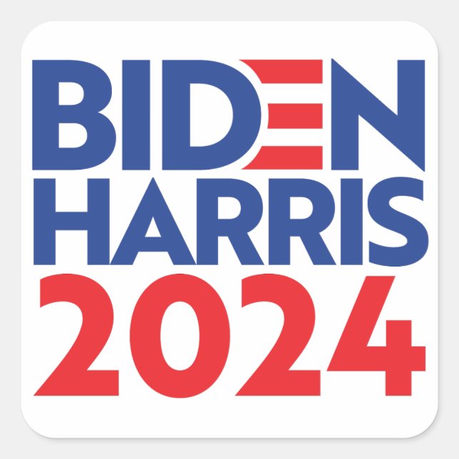 Biden Harris 2024 Quadratischer Aufkleber (Vorderseite)