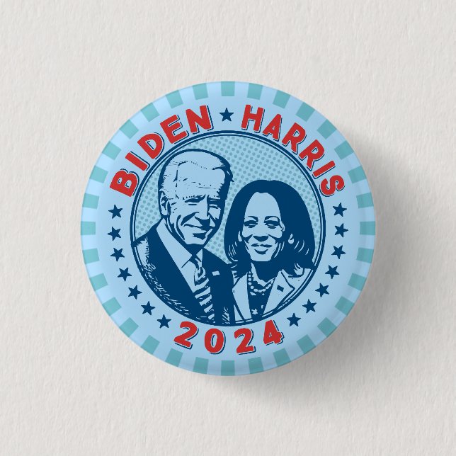Biden Harris 2024 Retro Button (Vorderseite)
