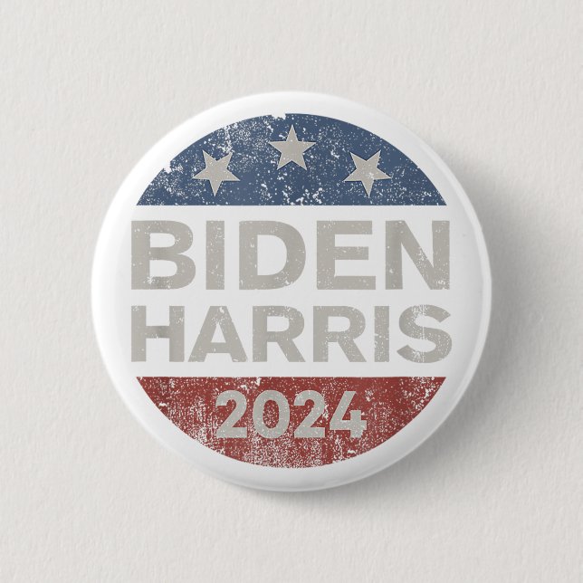 Biden Harris 2024 Retro Vintag Button (Vorderseite)